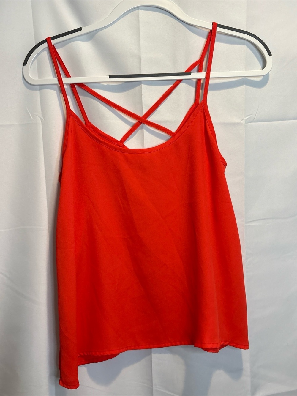 Abercrombie & Fitch Bright Red Strappy Camisole with Cross-Back